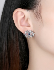 Fashion Platinum Copper-set Zircon Eye Cutout Earrings