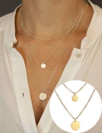 Fashion Golden Round Alloy Multi-layer Necklace