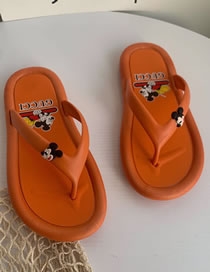 Fashion Orange Mickey Print Flip Flop Sandals