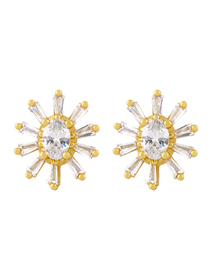 Fashion Golden Flower-set Diamond Earrings