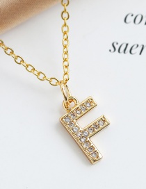 Fashion F Copper-inlaid Zircon Alphabet Necklace