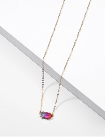 Fashion Red Transparent Geometric Resin Gradient Alloy Necklace