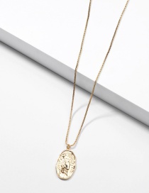 Fashion Golden Totem Indian Head Coin Alloy Pendant Necklace