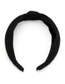 Fashion Black Knotted Knitting Cross Solid Color Headband