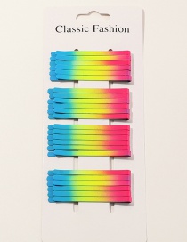 Fashion Color Mixing Wavy Gradient Color Alloy Hairpin Set