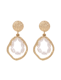 Fashion Golden Pearl Irregular Shape Alloy Earrings