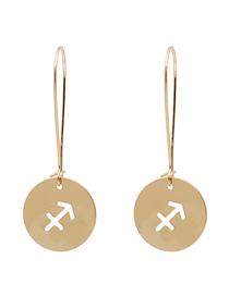 Fashion Shooter Constellation Geometric Round Hollow Alloy Earrings