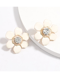 Fashion White Alloy Oil Drop Diamond Earrings