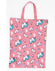 Fashion Pink Unicorns Canvas Unicorn Printed Waterproof Tote Bag