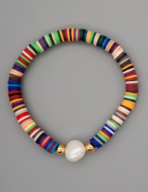 Fashion Color Mixing Natural Pearl Soft Clay Hand-woven Bracelet