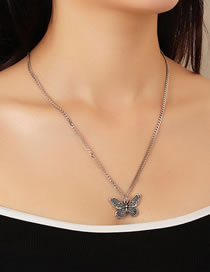 Fashion Silver Old Thai Silver Butterfly Necklace