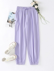 Fashion Purple Drawstring Drawstring Sports Trousers