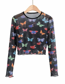 Fashion Butterfly Daisy Sunscreen Perspective Shirt Top
