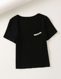 Fashion Black Slim Short-sleeved T-shirt