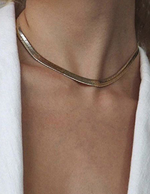 Fashion Golden Snake Bone Chain Alloy Necklace