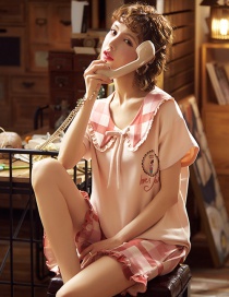 Fashion Child Eating Watermelon Short-sleeved Cotton Loose Plus Size Printed Pajamas Suit  Cotton