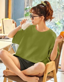 Fashion Fruit Green Pure Cotton Short-sleeved Thin-print Printed Home Service Pajamas Set  Cotton