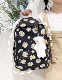 Fashion Black Nylon Daisy Print Backpack