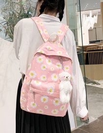 Fashion Pink Nylon Daisy Print Backpack