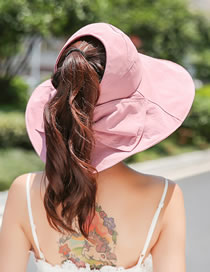 Fashion Pink Bow Tie Sunshade Fisherman Hat