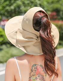 Fashion Beige Bow Tie Sunshade Fisherman Hat