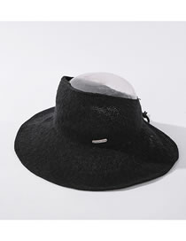 Fashion Black Milk Silk Empty Top Big Eaves Sunscreen Fisherman Hat