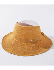 Fashion Yellow Milk Silk Empty Top Big Eaves Sunscreen Fisherman Hat