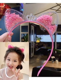 Fashion Pink Quicksand Crown Quicksand Crown Bow Cat Ears Children Headband