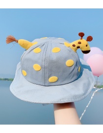 Fashion Blue About 47cm 6 Months To 2 Years Old Giraffe Print Tassel Children Sunscreen Fisherman Hat