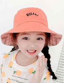 Fashion Letters-orange Head Circumference About 48-53cm 3-8 Years Old Alphabet Bicycle Embroidery Children Sunscreen Fisherman Hat