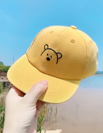 Fashion Bear-yellow Around 47cm-54cm (adjustable) Around 2-5 Years Old Bear Embroidered Childrens Cap