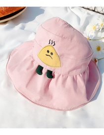 Fashion Pink Childrens Sun Hat With Rice Ball Embroidery Printing Stitching