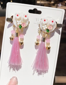 Fashion Bell Flower-pink Resin Flower Butterfly Tassel Alloy Children Hairpin