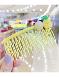 Fashion Pineapple-yellow Fruit Resin Animal Flower Non-slip Insert Comb Children Hairpin