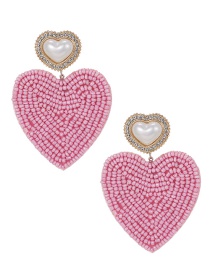 Fashion Pink Love Pearl Pearl Stud Earrings