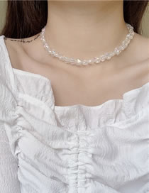 Fashion White Transparent Love Acrylic Necklace