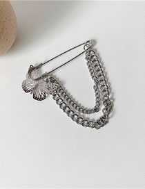 Fashion Silver Butterfly Chain Alloy Hollow Brooch