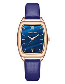 Fashion Blue Bucket-shaped Belt Ladies Quartz Watch
