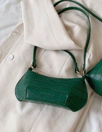 Fashion Green Trumpet Crocodile Solid Color Underarm Shoulder Bag