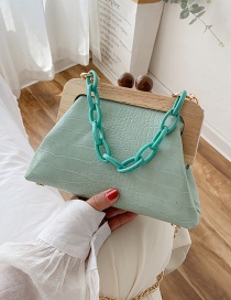 Fashion Light Green Wood Clip Suction Buckle Acrylic Chain Shoulder Crossbody Bag