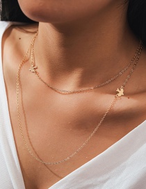 Fashion Golden Peace Dove Alloy Double Necklace