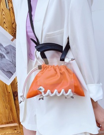 Fashion Orange Drawstring Shoulder Messenger Handbag