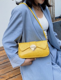 Fashion Yellow Cross-body Underarm Bag With Lock Shoulder