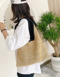 Fashion Khaki Woven Shoulder Underarm Bag
