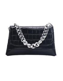 Fashion Black Crocodile Chain Crossbody Underarm Bag