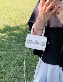 Fashion White One Shoulder Stone Pattern Handbag