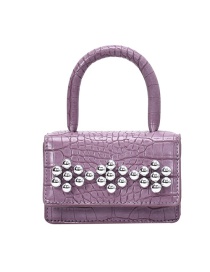 Fashion Purple One Shoulder Stone Pattern Handbag