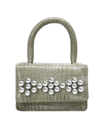 Fashion Green One Shoulder Stone Pattern Handbag