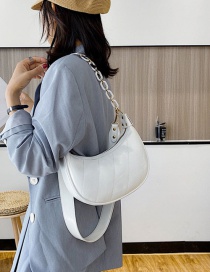 Fashion White One-shoulder Cross-body Dumpling Underarm Bag