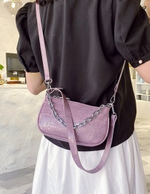 Fashion Purple Crocodile Shoulder Crossbody Bag